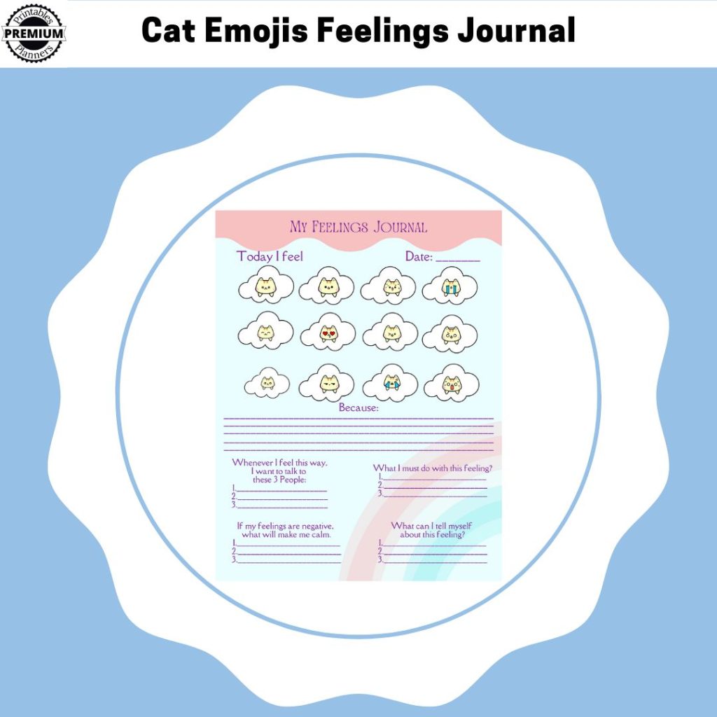 Cat Emojis Feelings Journal
