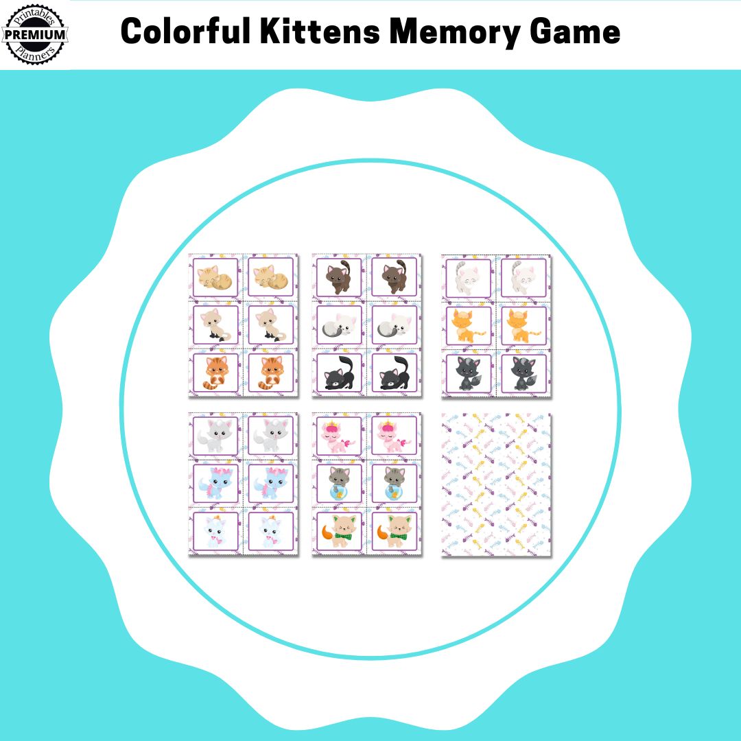 Colorful Kittens Memory Game