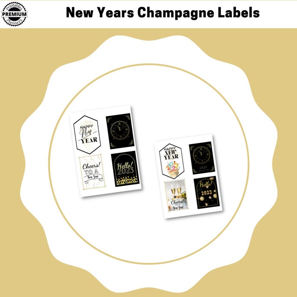 New Years Champagne Labels